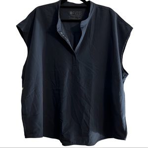 Figs Technical Collection Rafaela Size XXL Navy Collar Scrub Top